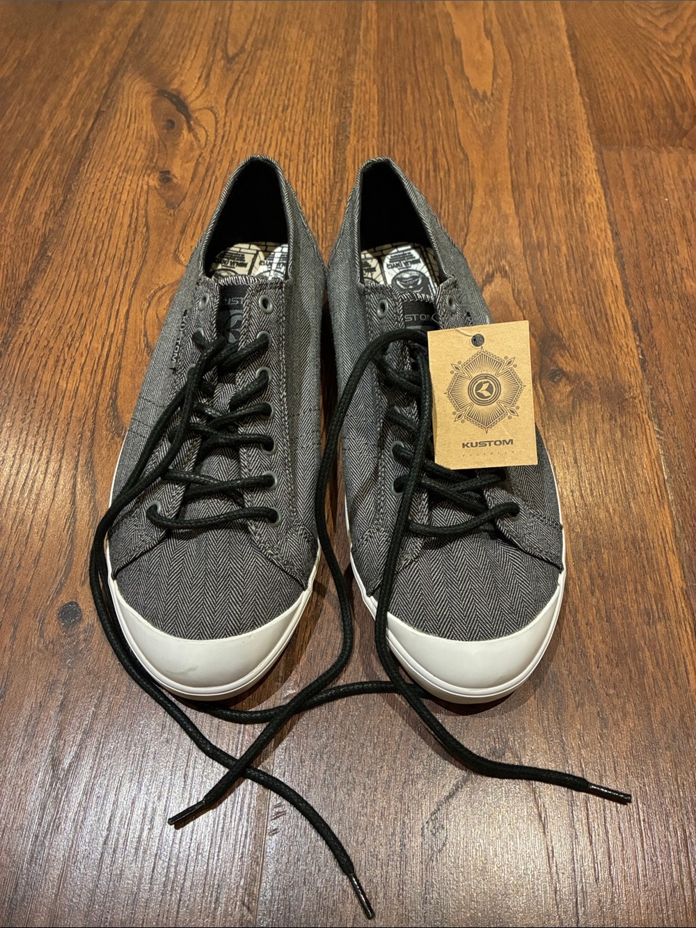 Men's Gray Canvas Lace-Up Sneakers